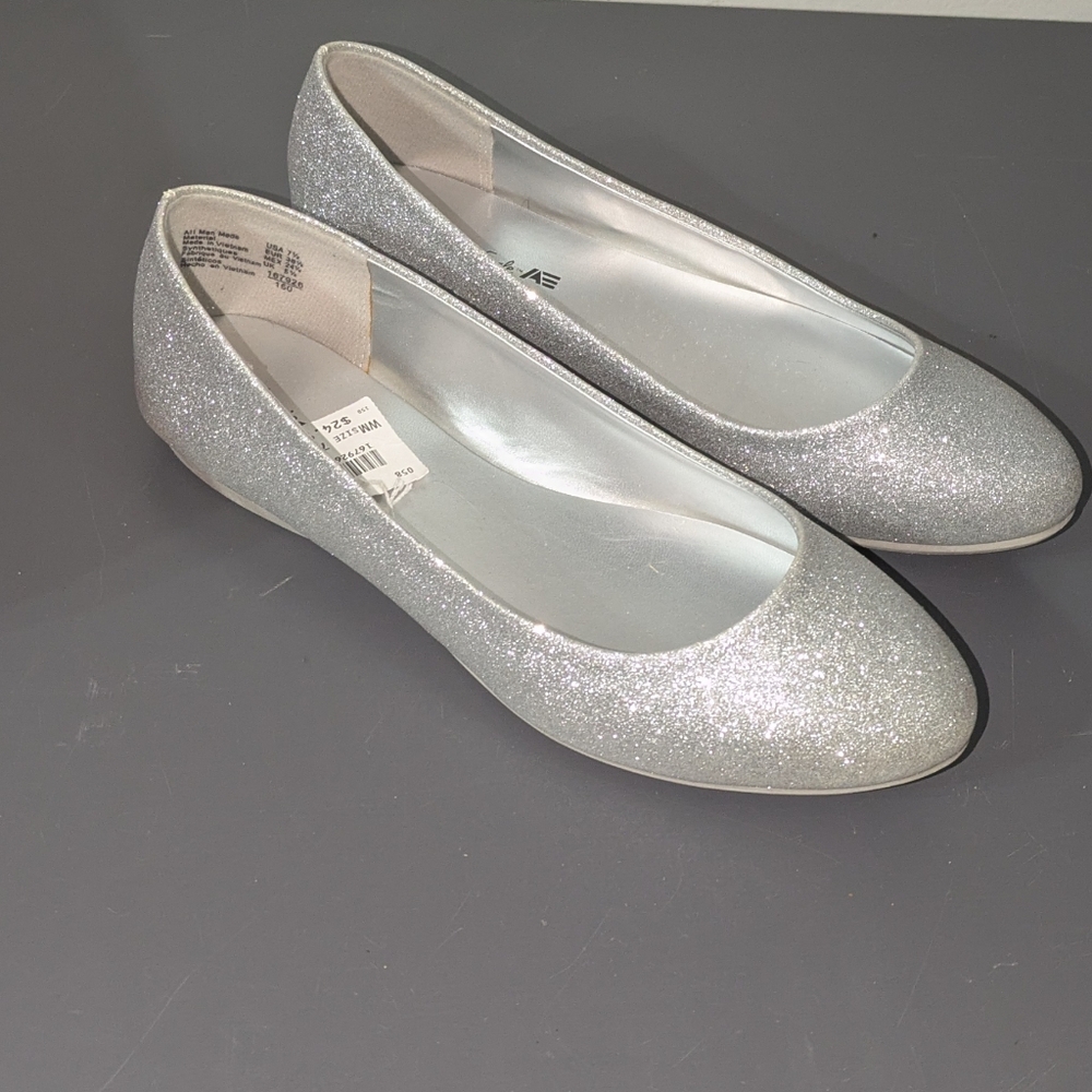 American Eagle Shoes Womens 7.5 Clinton Casual Slip On Glitter Ballet Flats